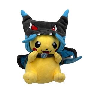 Pokemon Pikachu Plush With Mega Charizard X Cape‎ Costume 7"